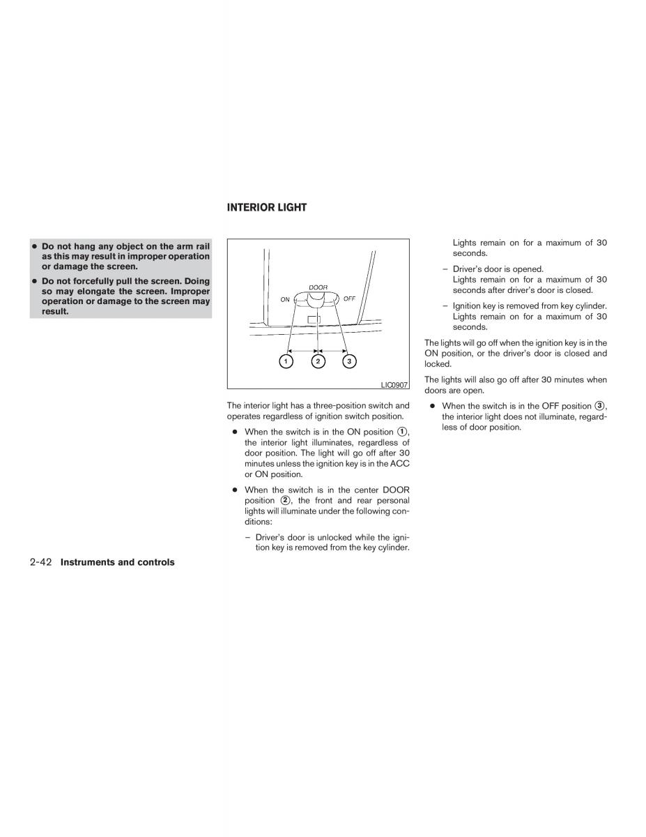 Nissan Maxima VI 6 A34 owners manual / page 110