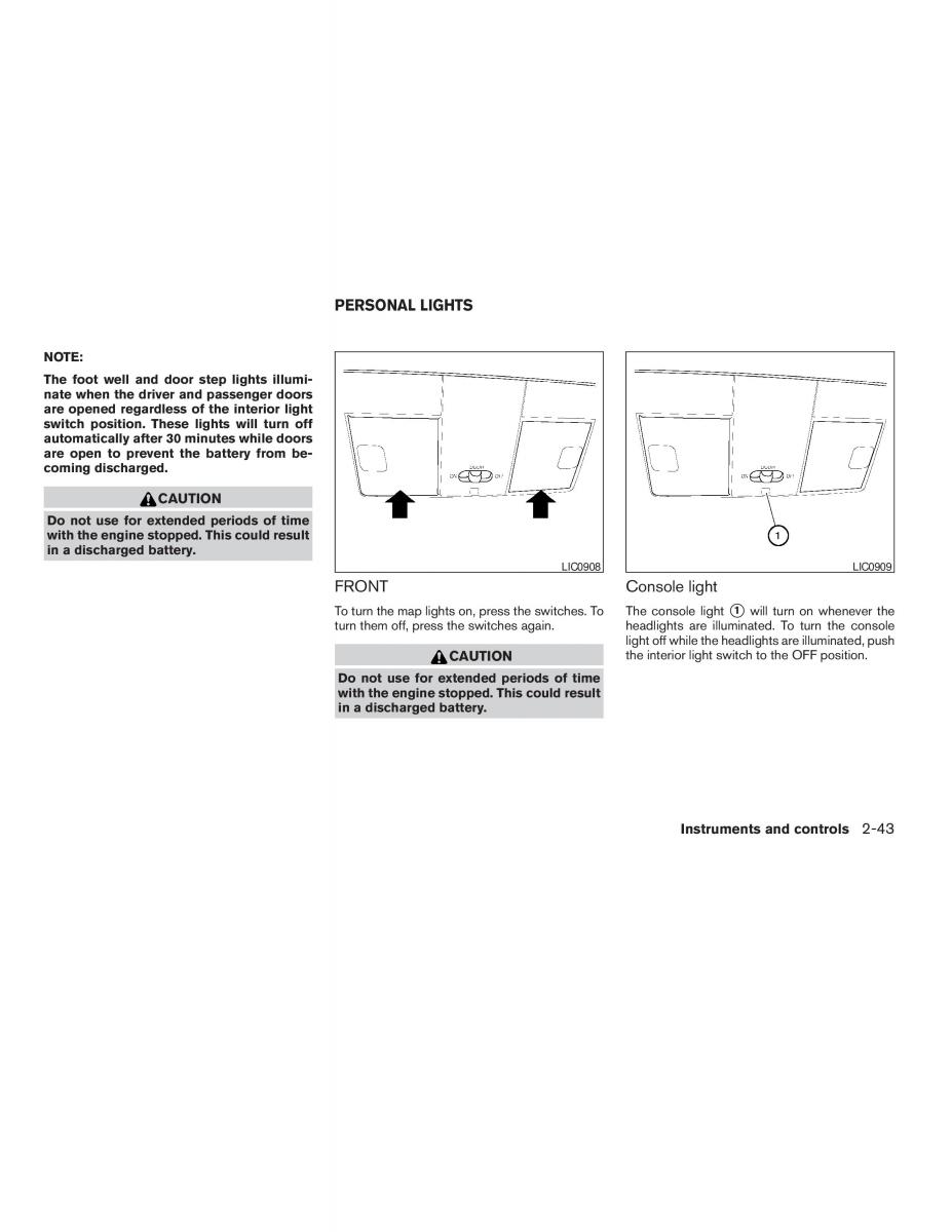 Nissan Maxima VI 6 A34 owners manual / page 111