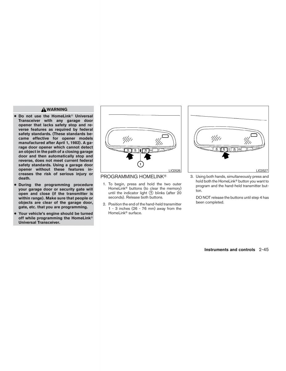 Nissan Maxima VI 6 A34 owners manual / page 113