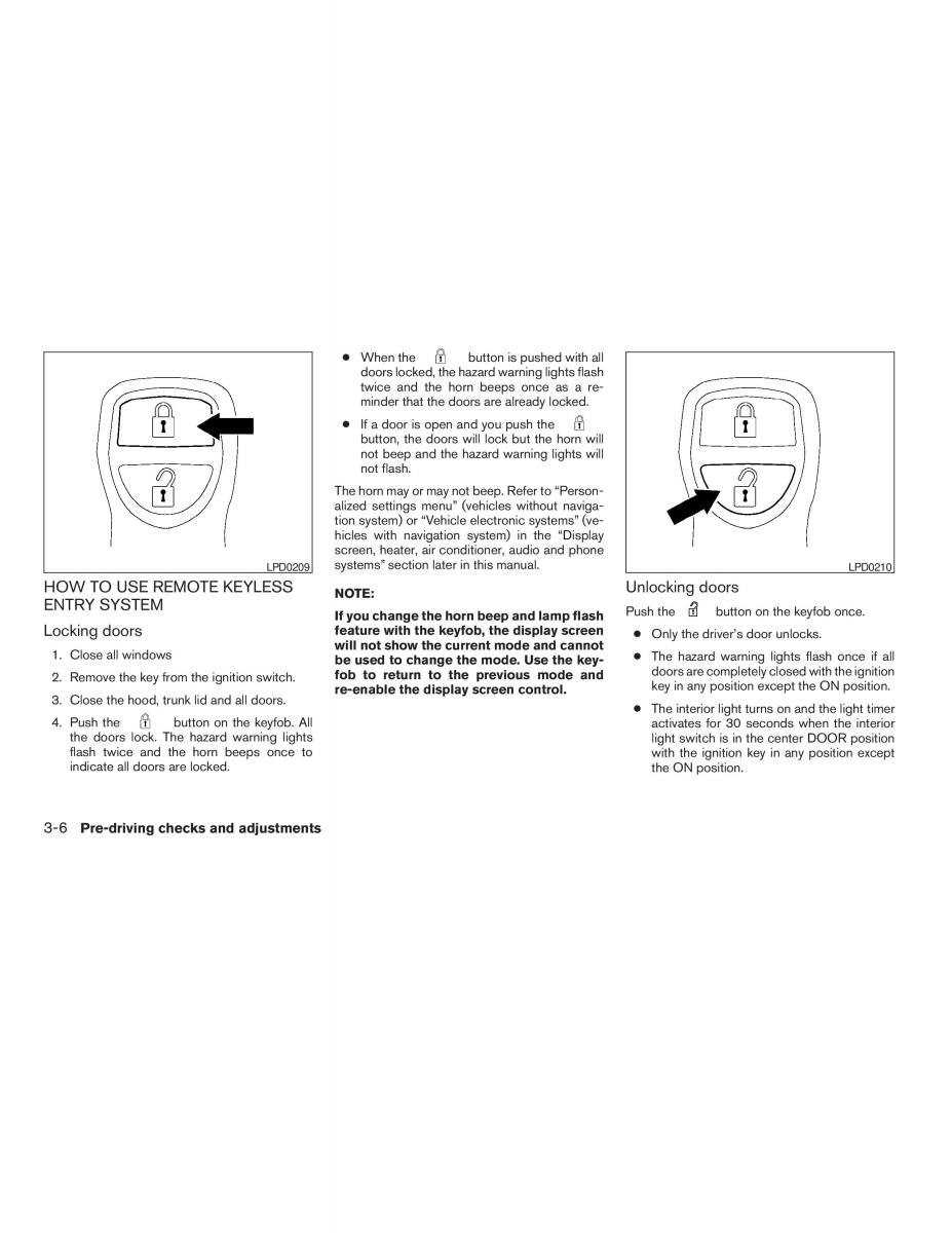 Nissan Maxima VI 6 A34 owners manual / page 122