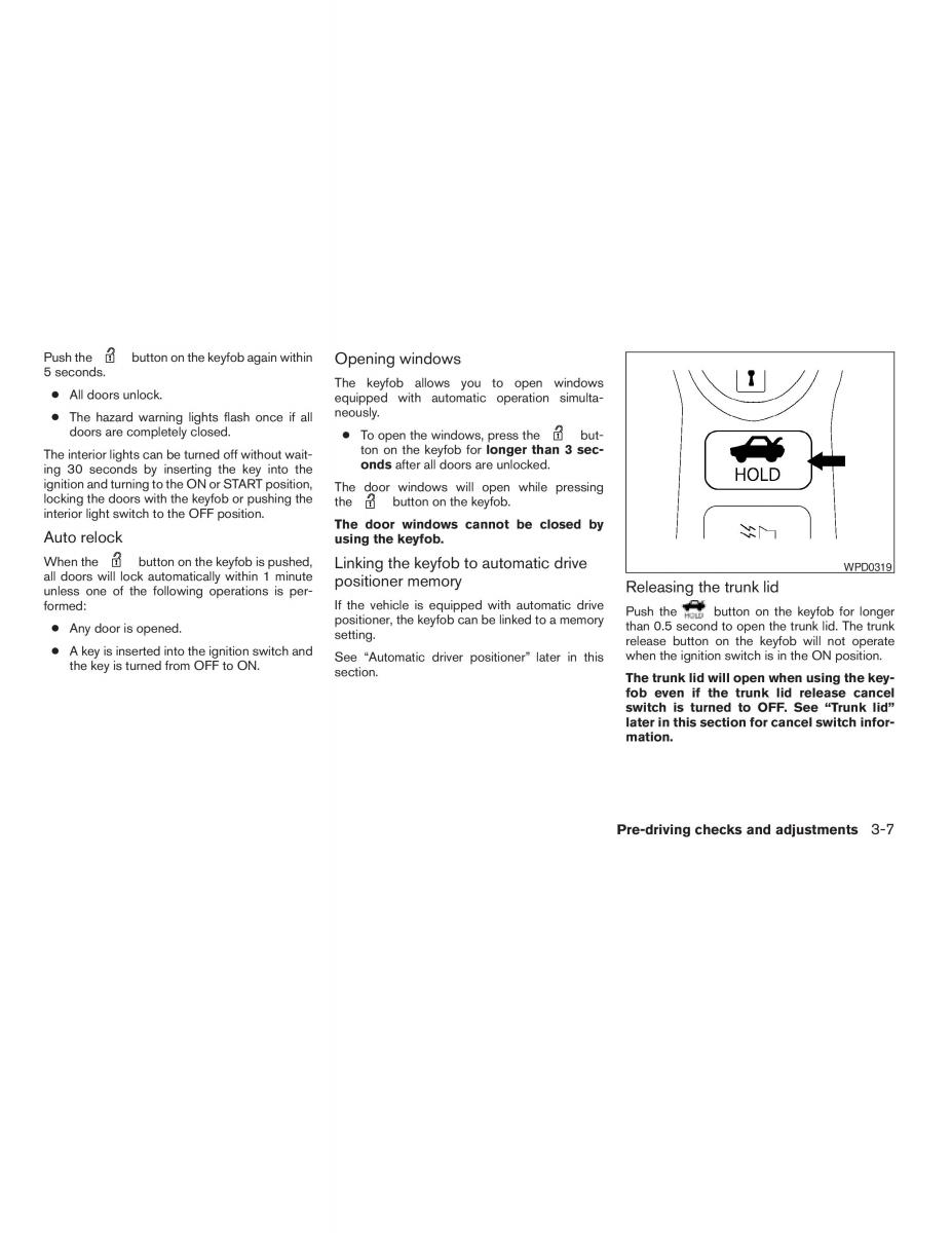 Nissan Maxima VI 6 A34 owners manual / page 123