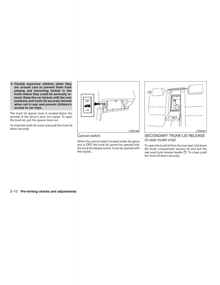 Nissan Maxima VI 6 A34 owners manual / page 126