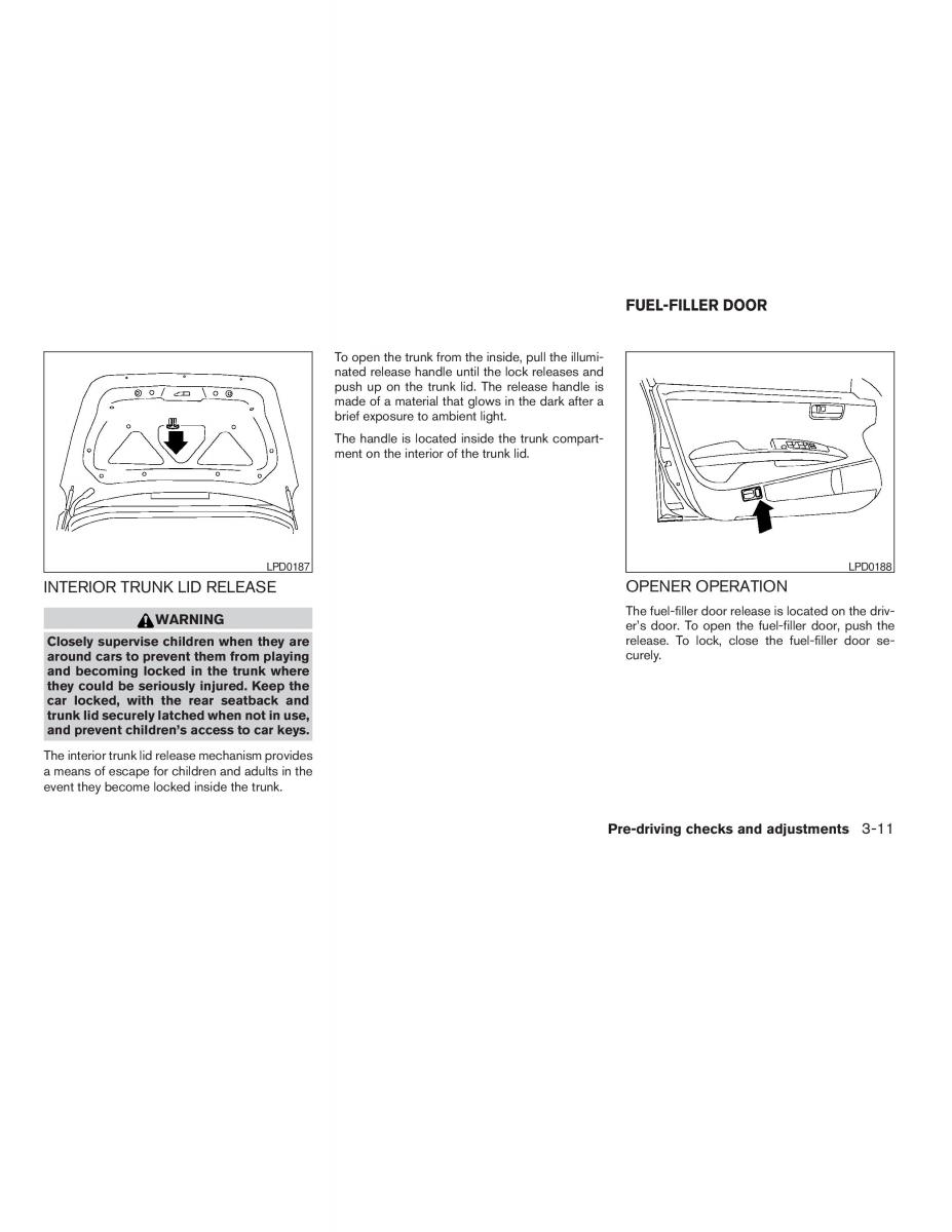 Nissan Maxima VI 6 A34 owners manual / page 127