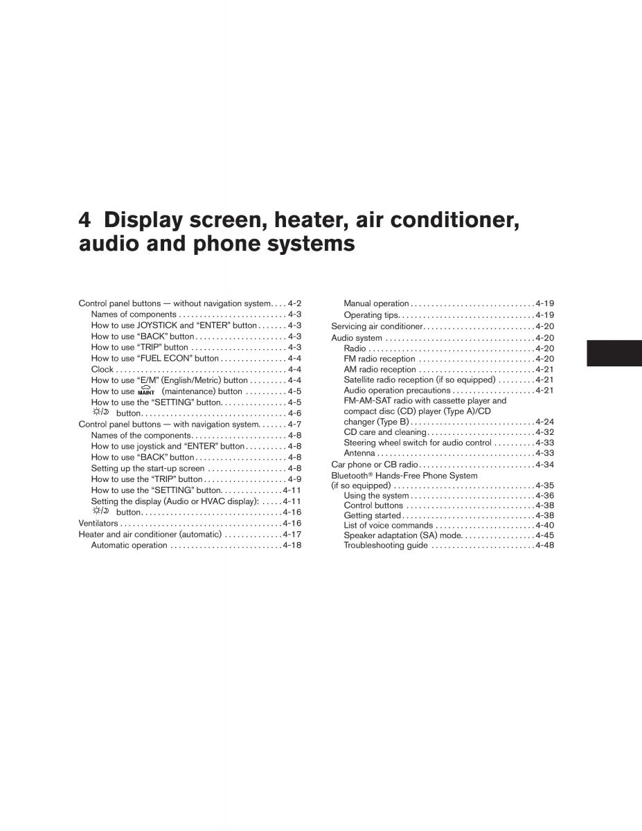 Nissan Maxima VI 6 A34 owners manual / page 139