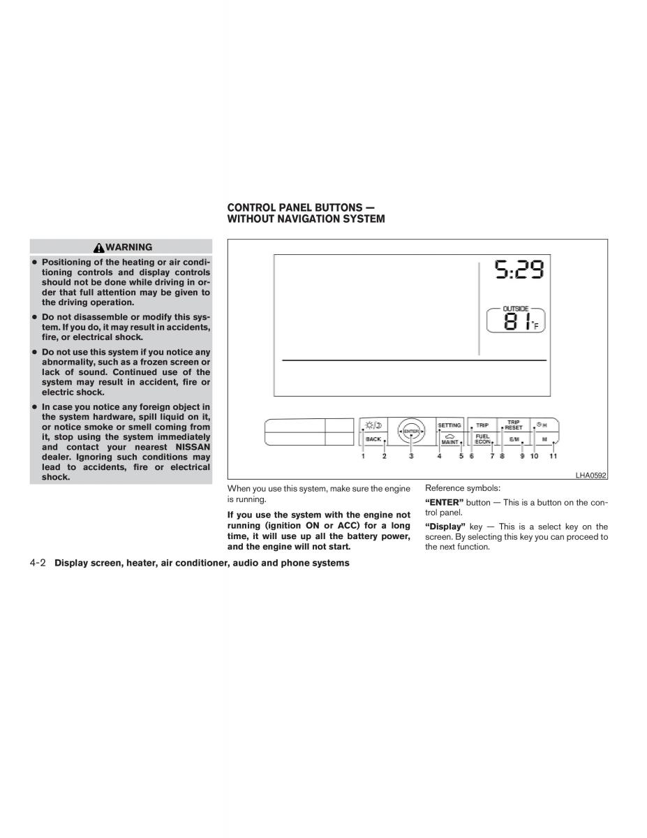 Nissan Maxima VI 6 A34 owners manual / page 140