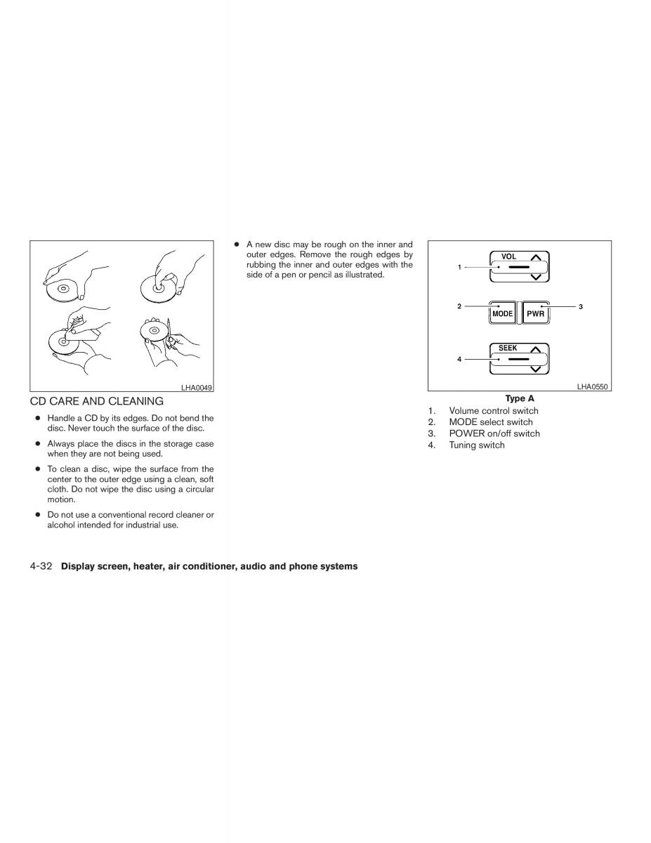 Nissan Maxima VI 6 A34 owners manual / page 170