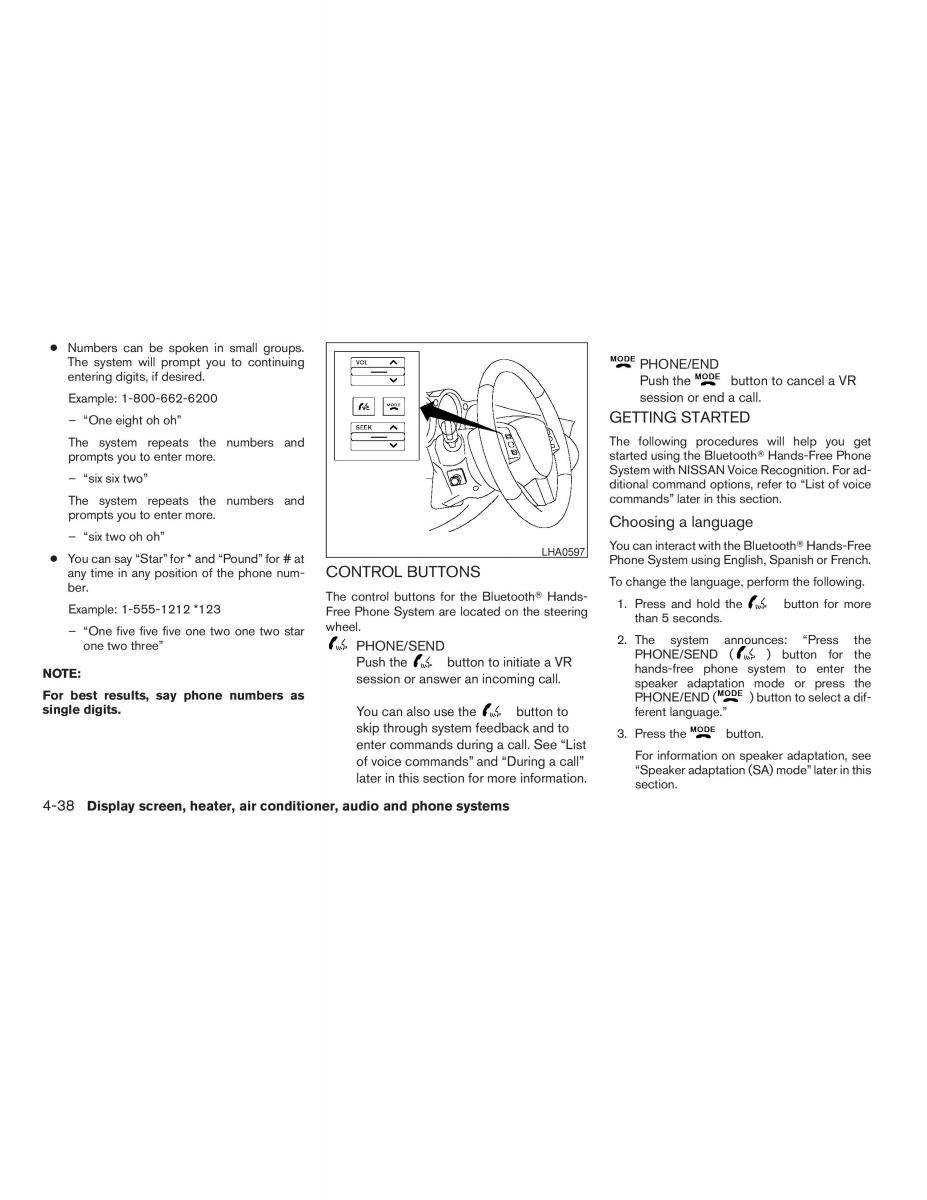 Nissan Maxima VI 6 A34 owners manual / page 176