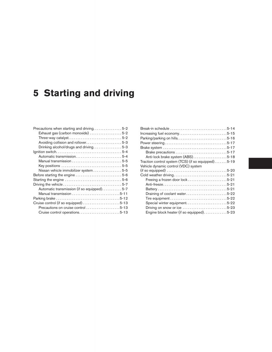 Nissan Maxima VI 6 A34 owners manual / page 187