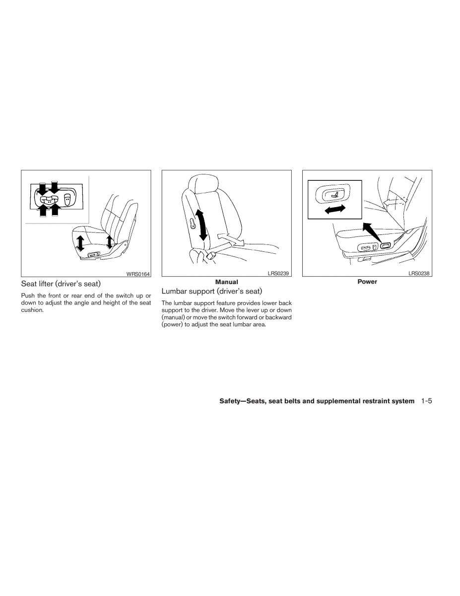 Nissan Maxima VI 6 A34 owners manual / page 21