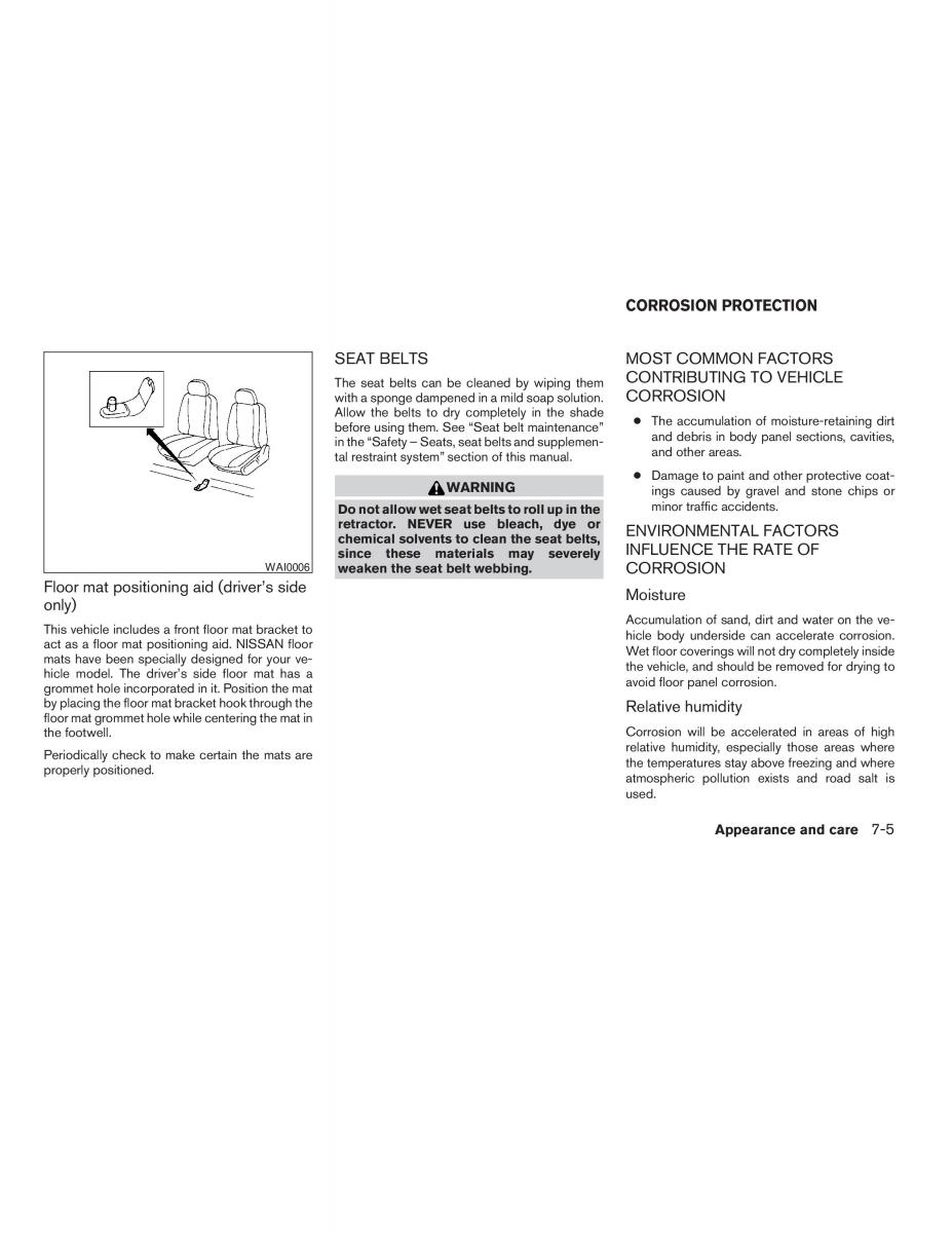 Nissan Maxima VI 6 A34 owners manual / page 229