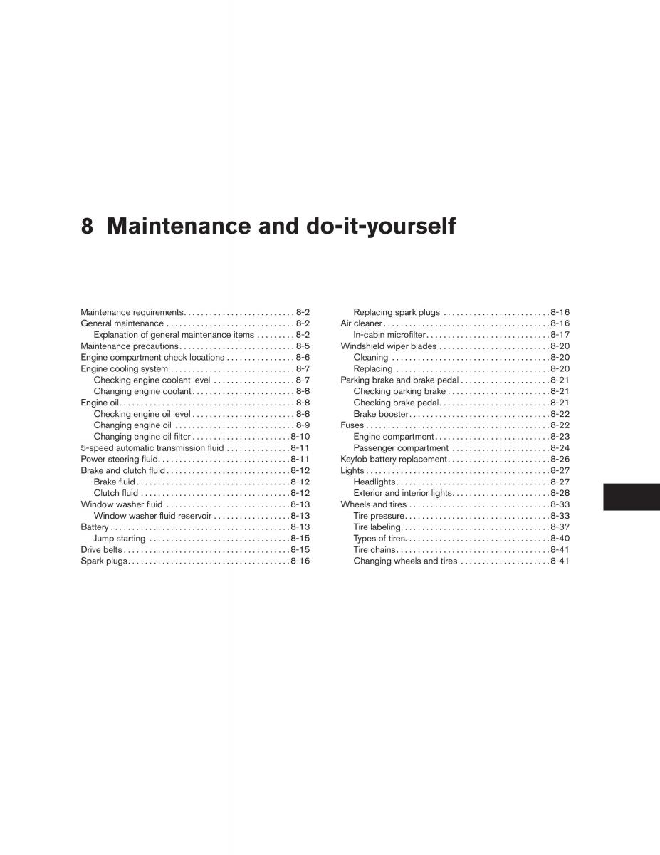 Nissan Maxima VI 6 A34 owners manual / page 231