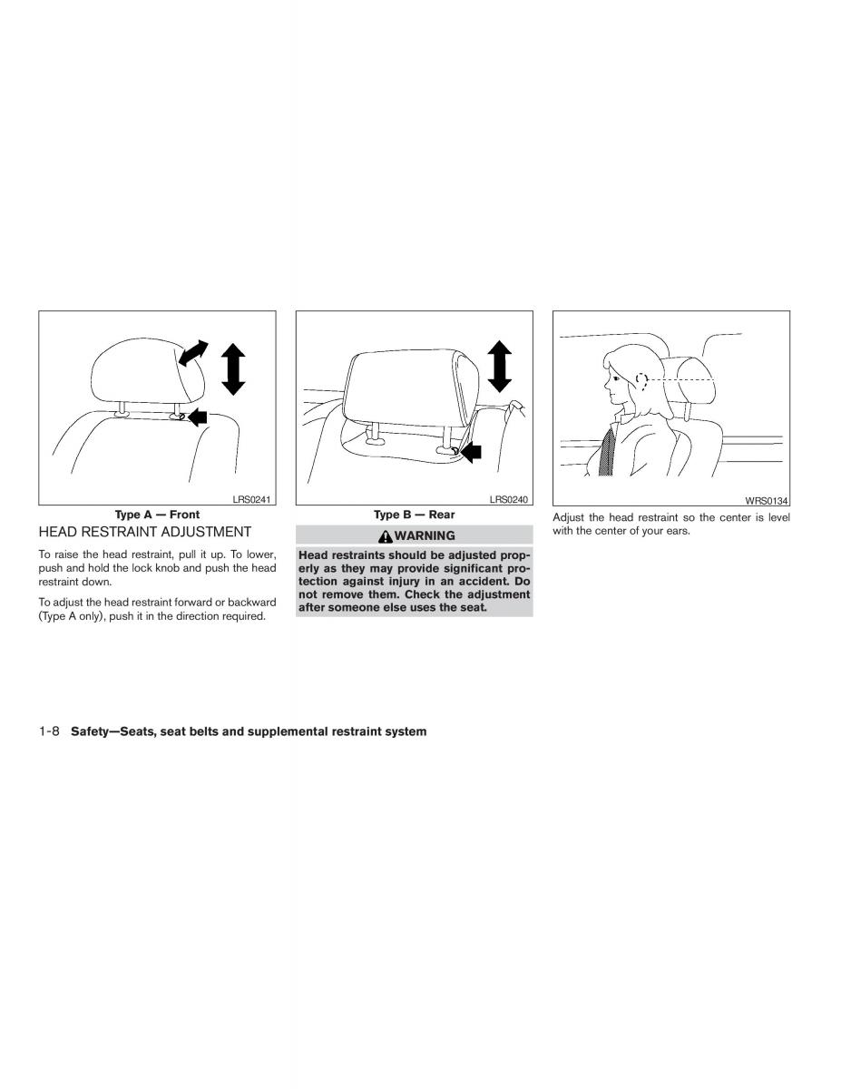 Nissan Maxima VI 6 A34 owners manual / page 24