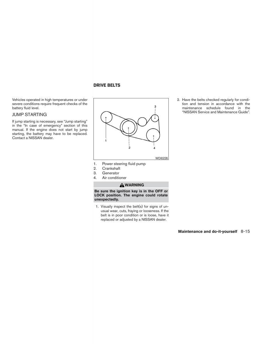 Nissan Maxima VI 6 A34 owners manual / page 245