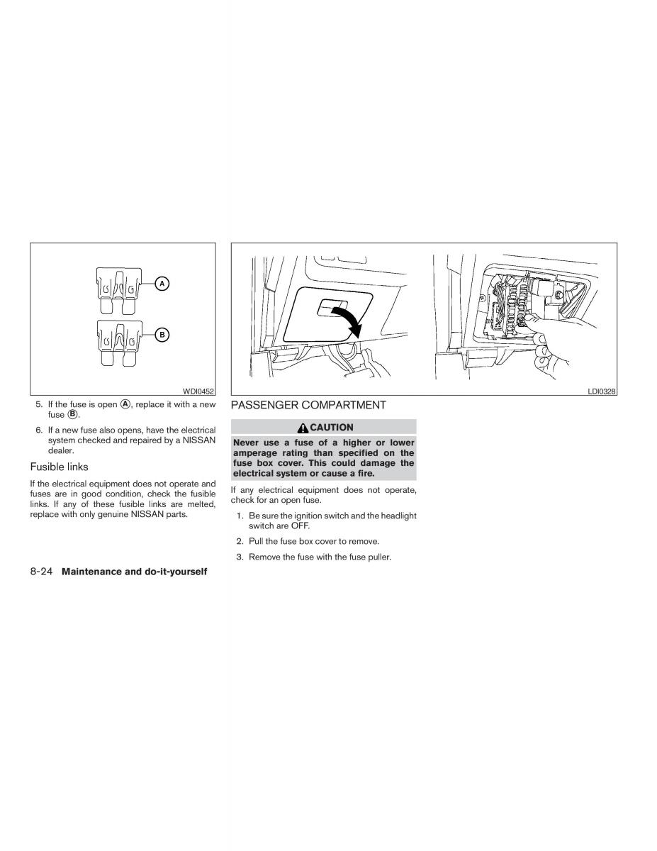 Nissan Maxima VI 6 A34 owners manual / page 254