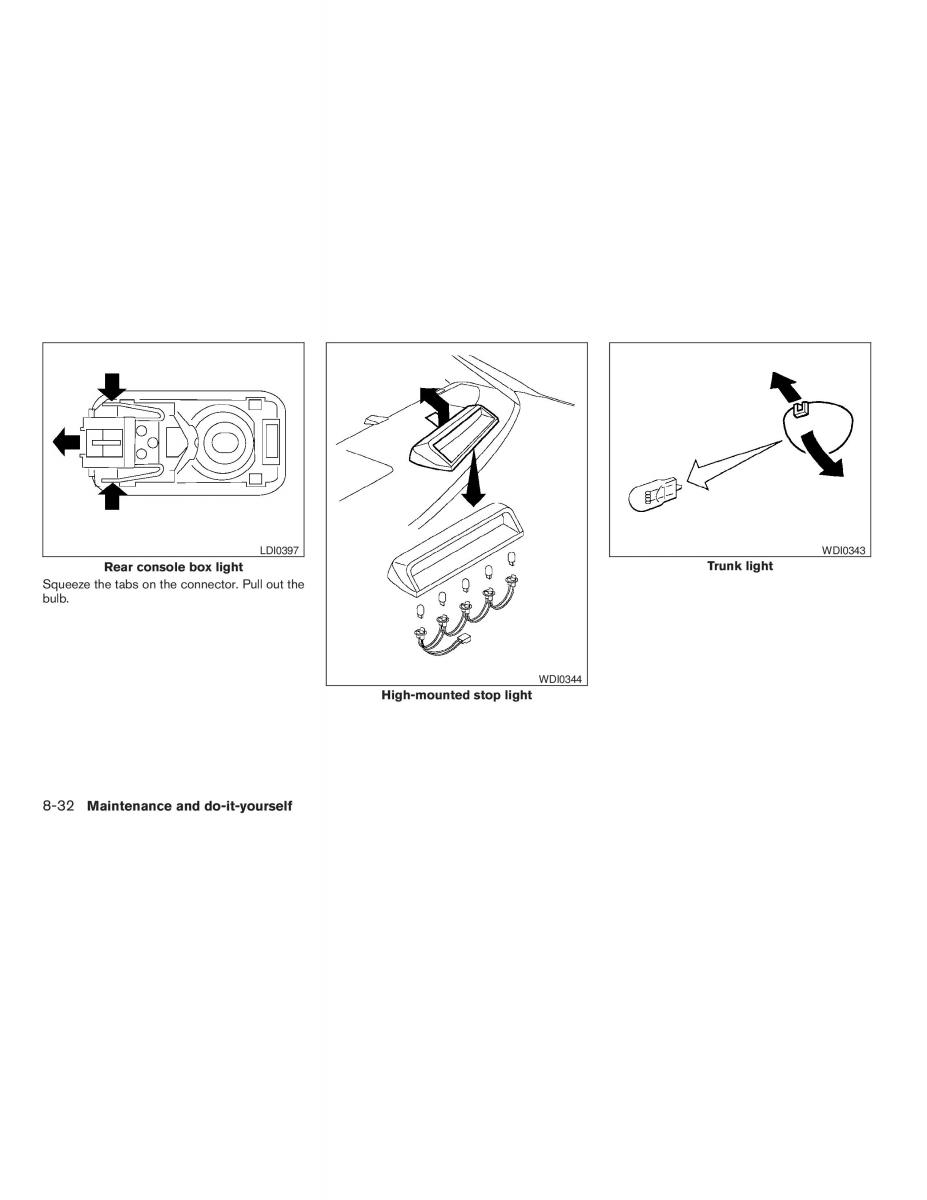 Nissan Maxima VI 6 A34 owners manual / page 262