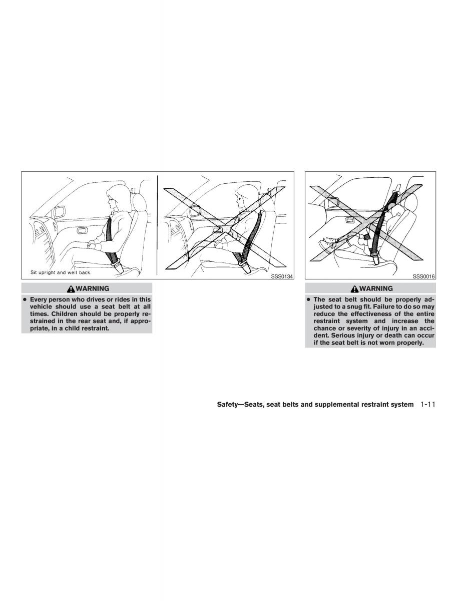 Nissan Maxima VI 6 A34 owners manual / page 27