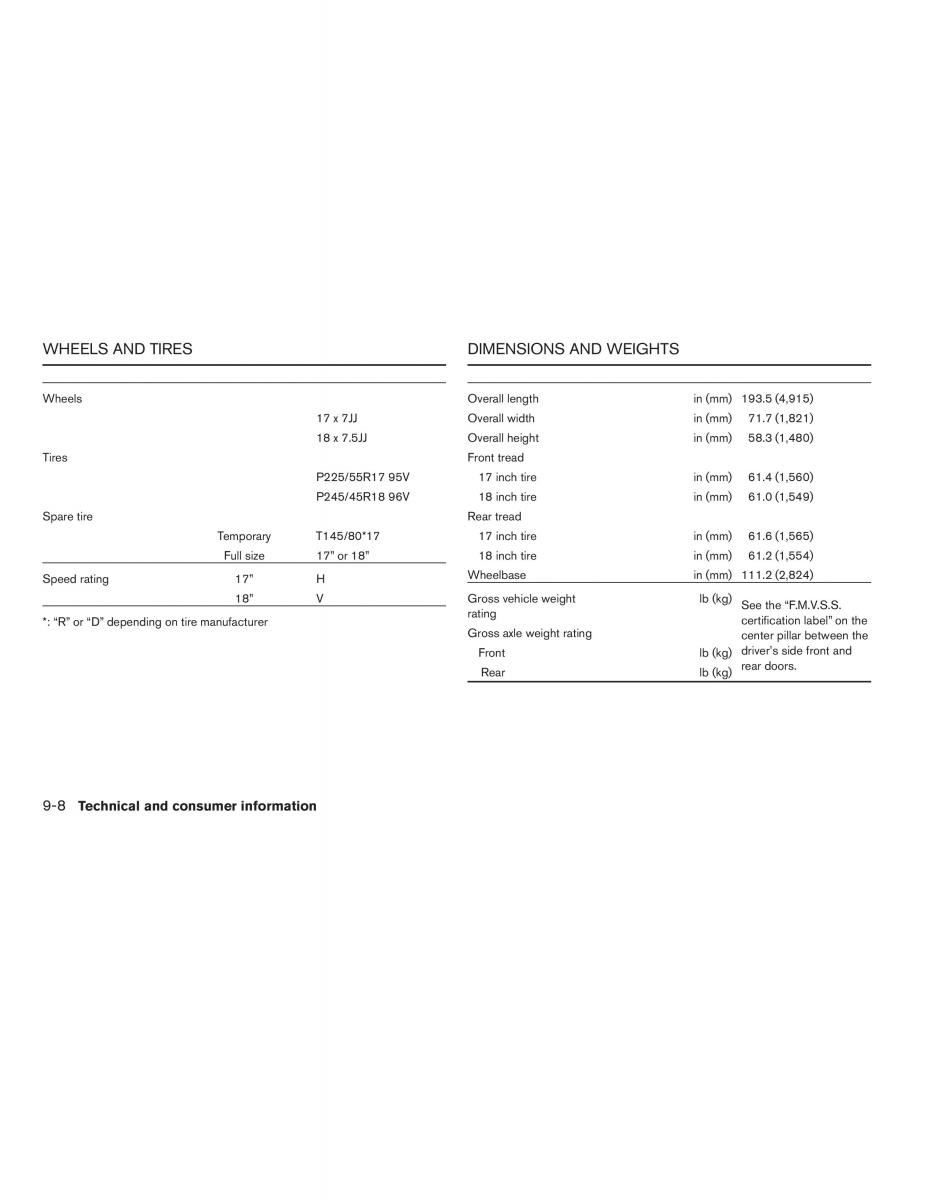 Nissan Maxima VI 6 A34 owners manual / page 282