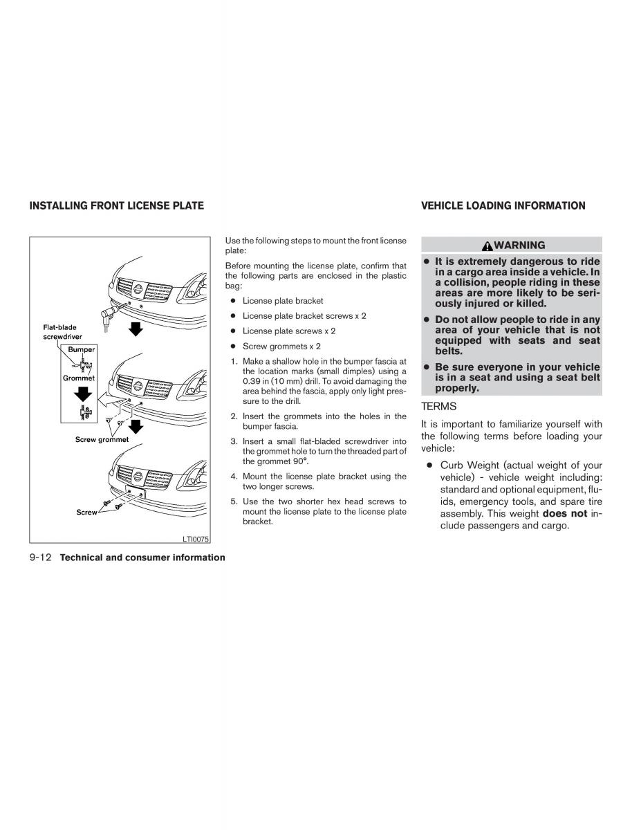 Nissan Maxima VI 6 A34 owners manual / page 286