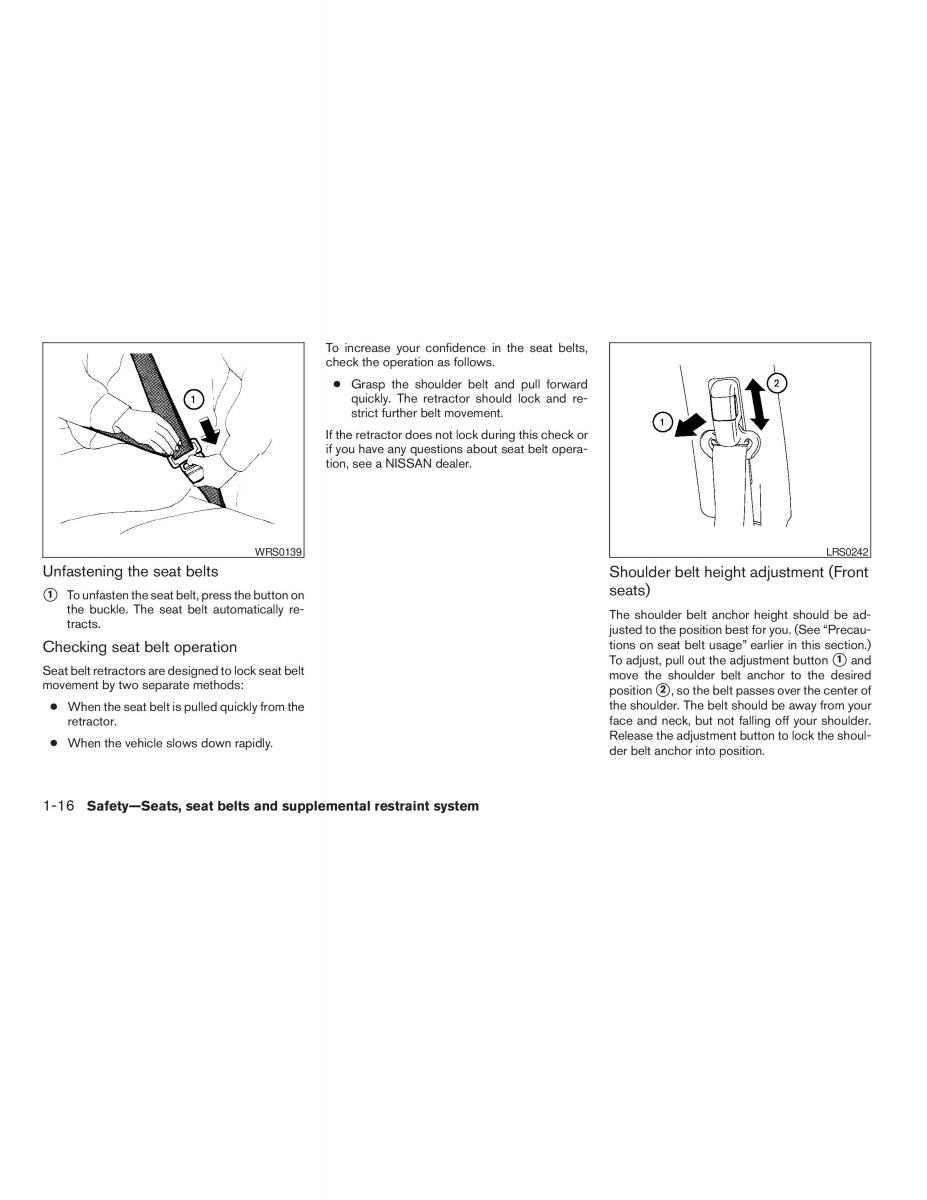 Nissan Maxima VI 6 A34 owners manual / page 32