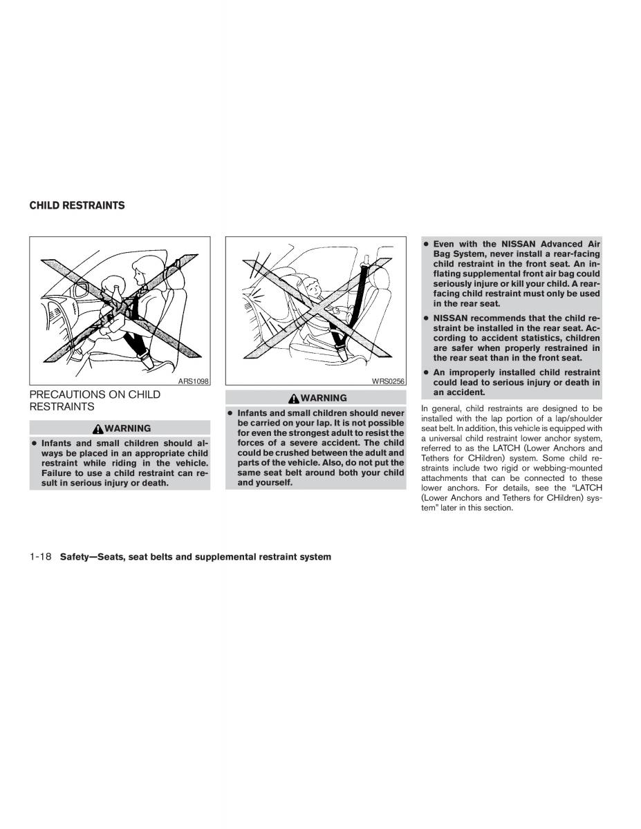 Nissan Maxima VI 6 A34 owners manual / page 34