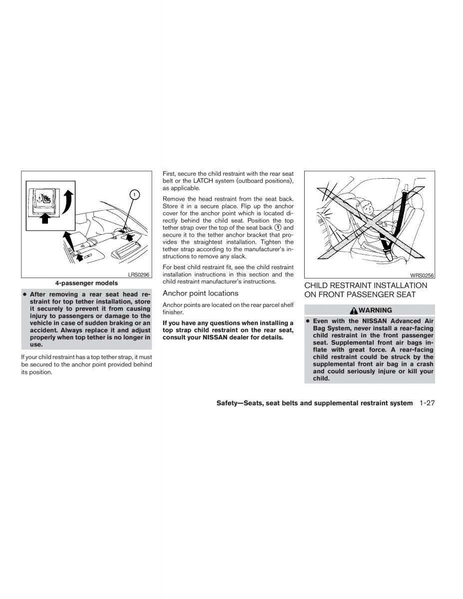 Nissan Maxima VI 6 A34 owners manual / page 43