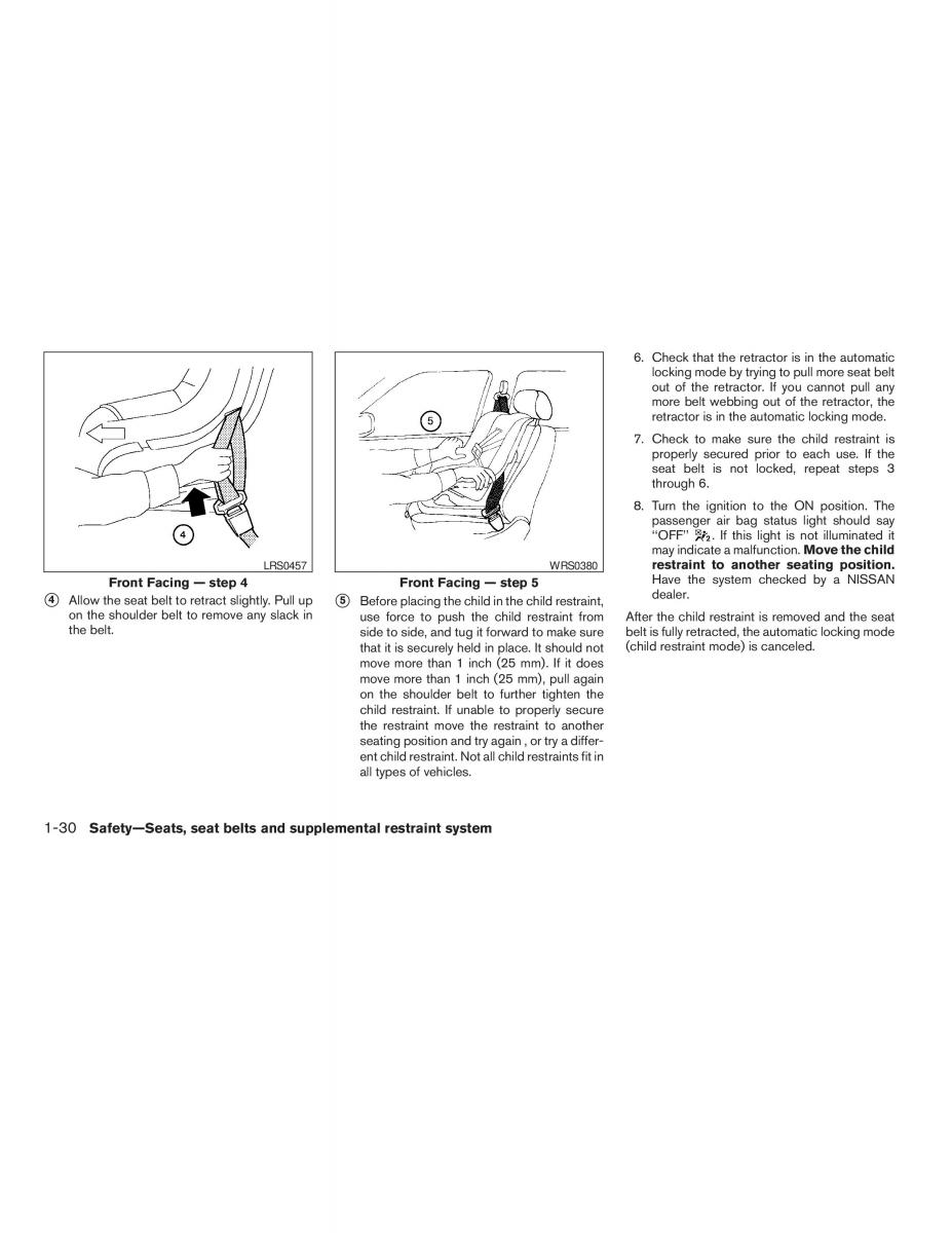 Nissan Maxima VI 6 A34 owners manual / page 46