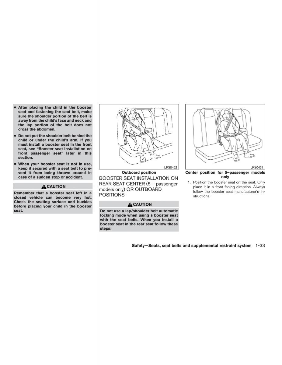 Nissan Maxima VI 6 A34 owners manual / page 49