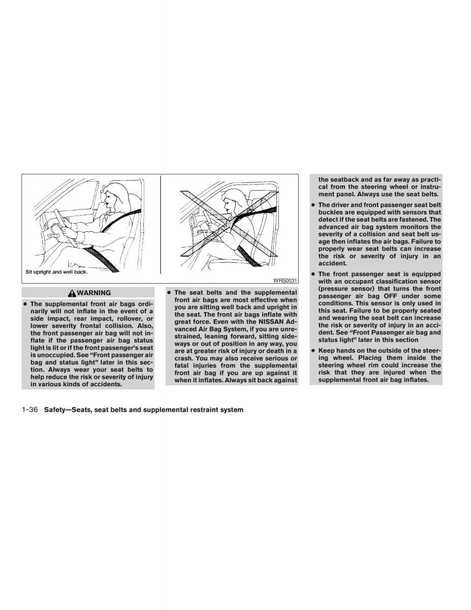 Nissan Maxima VI 6 A34 owners manual / page 52