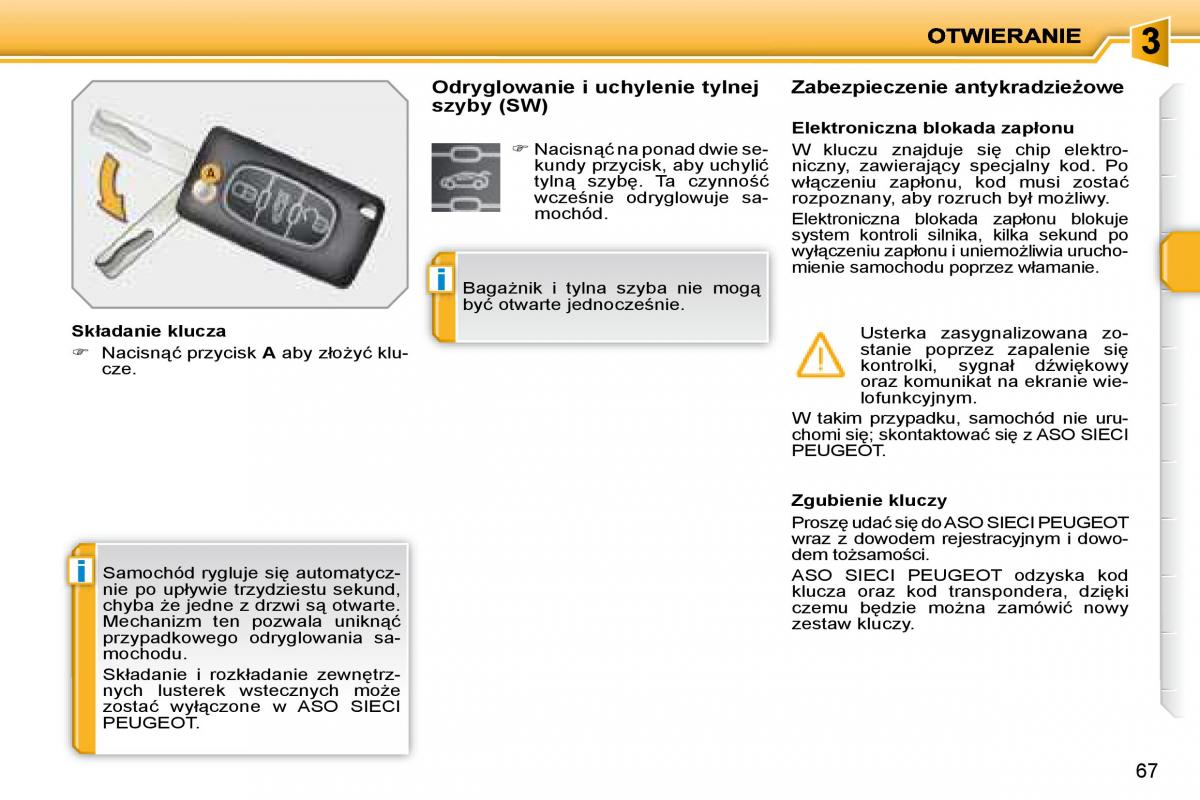 manual  Peugeot 207 instrukcja / page 70