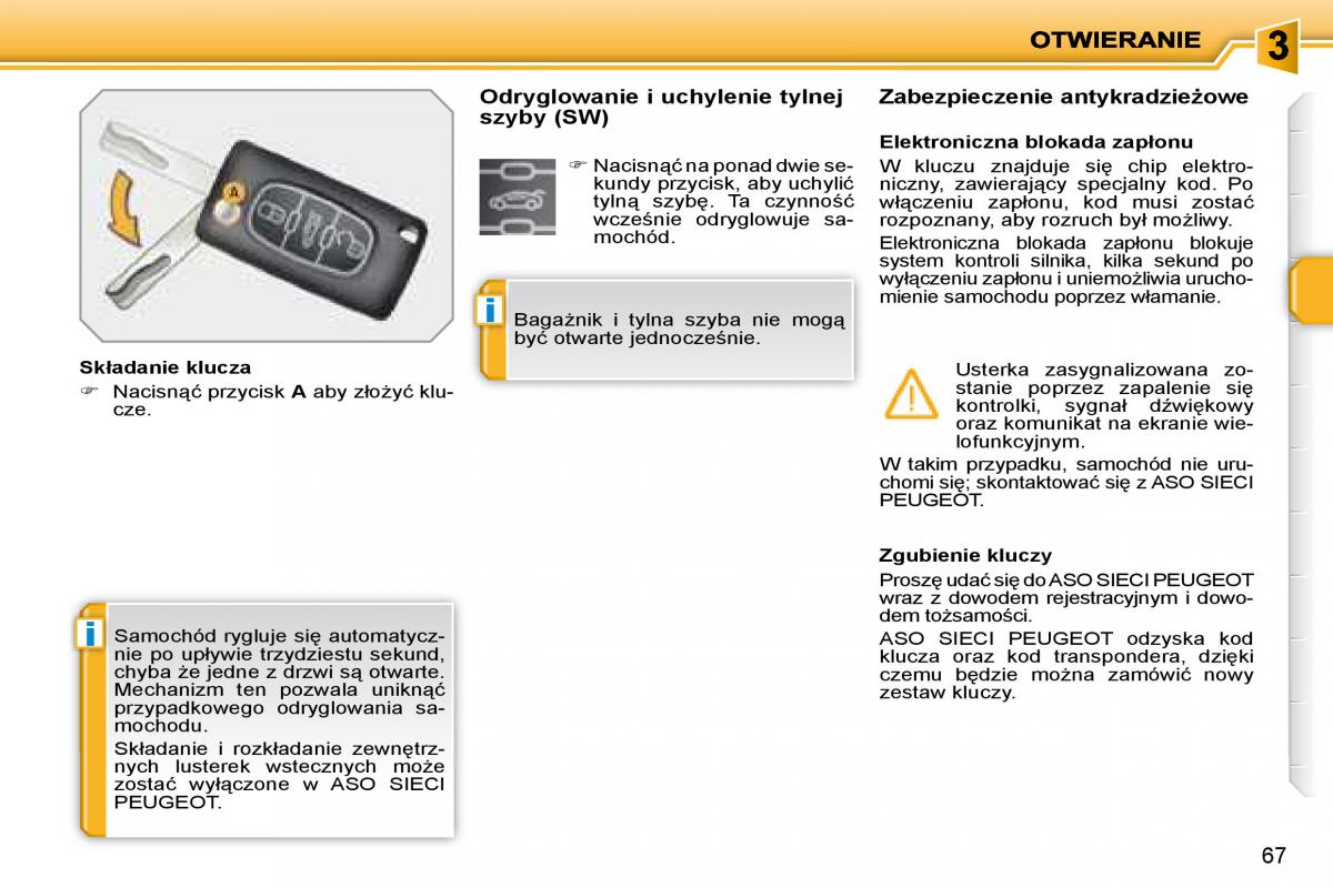 Peugeot 207 instrukcja obslugi / page 73