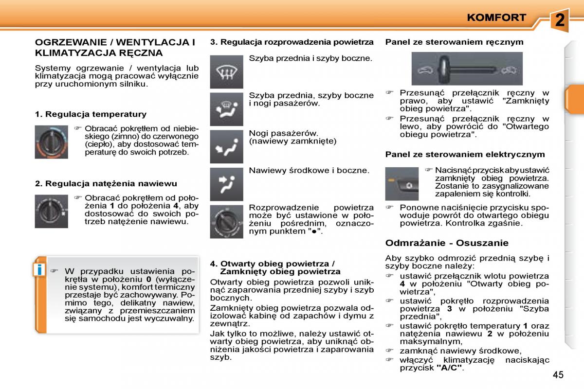 Peugeot 207 instrukcja obslugi / page 43