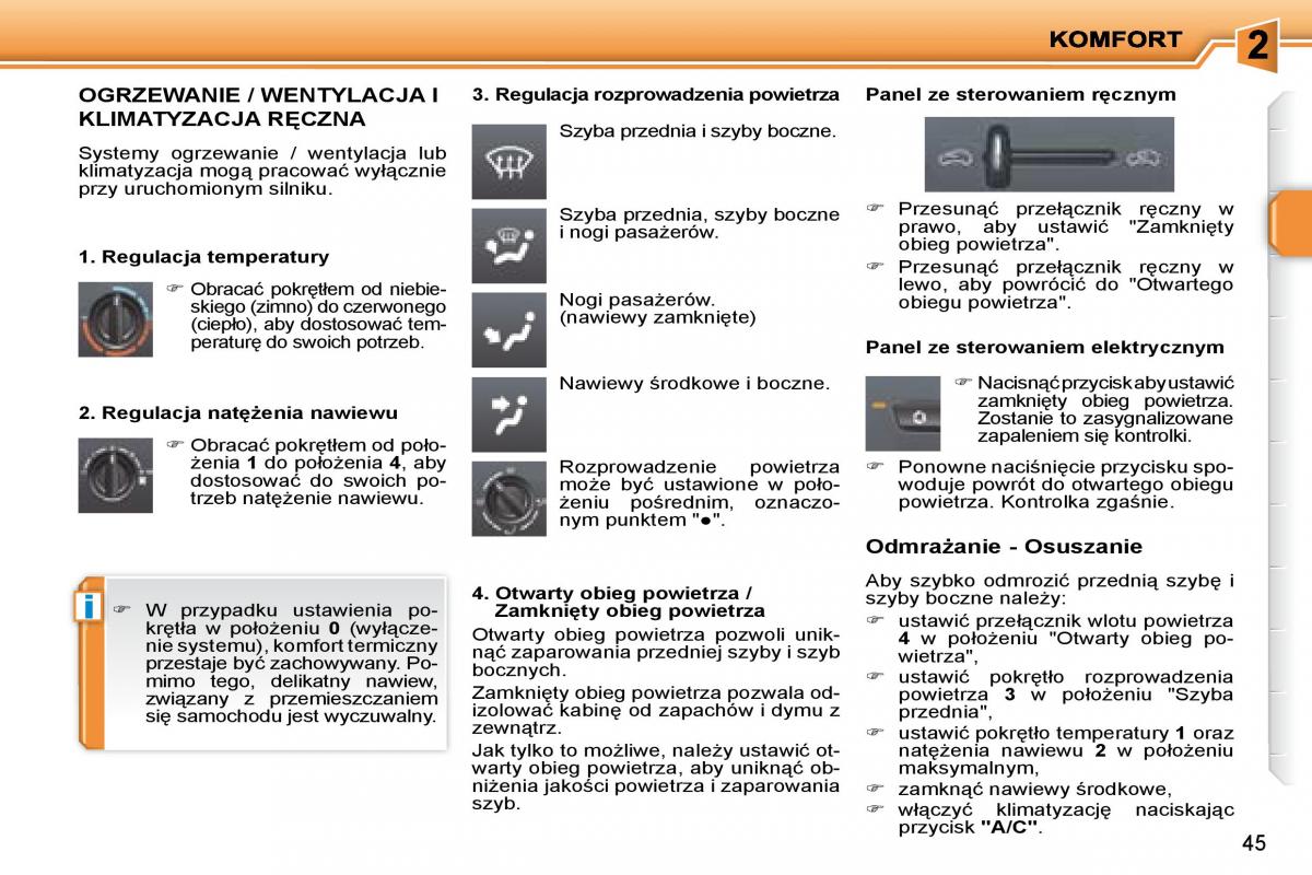manual  Peugeot 207 instrukcja / page 45
