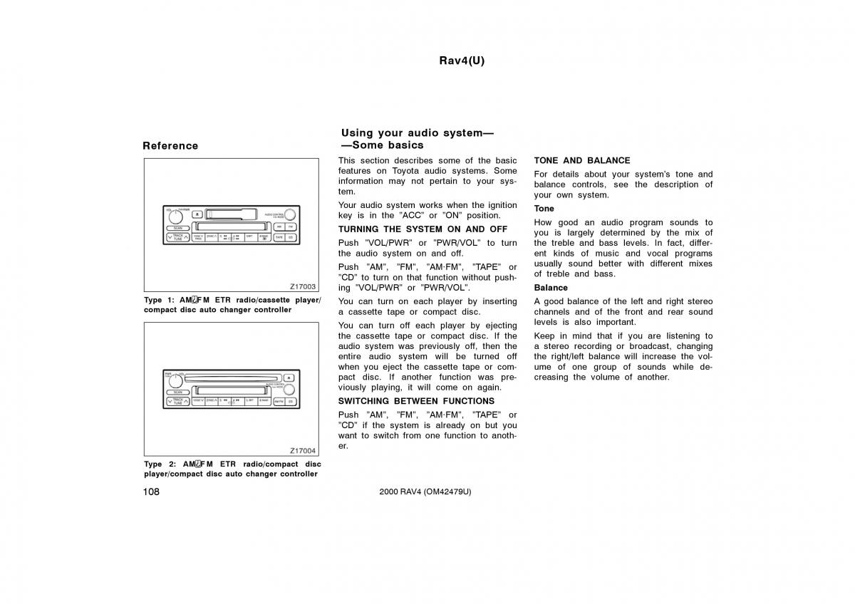 Toyota Rav4 II 2 owners manual / page 116