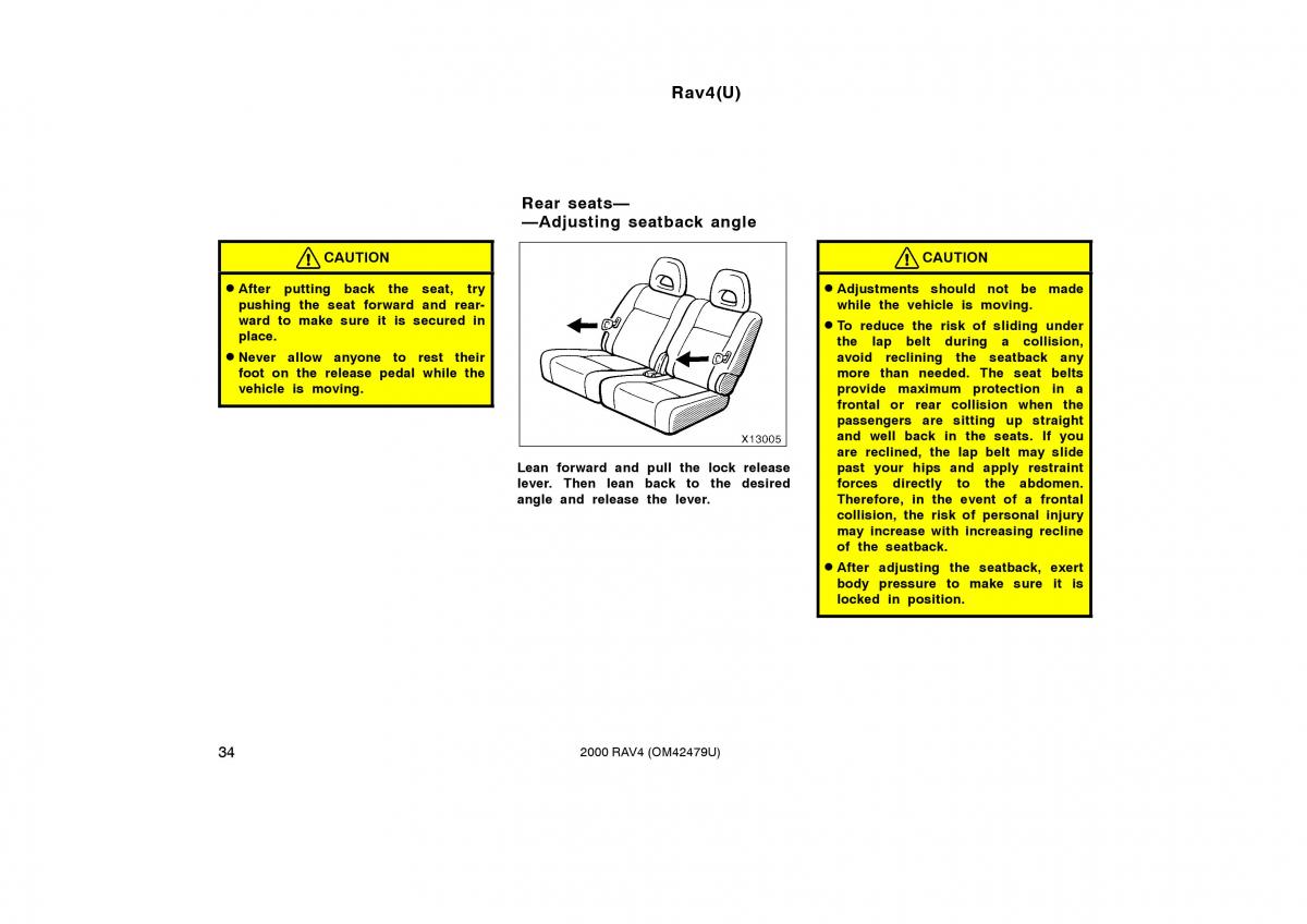 Toyota Rav4 II 2 owners manual / page 42