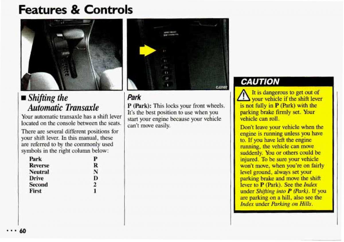 Chevrolet Cavalier II 2 owners manual / page 62