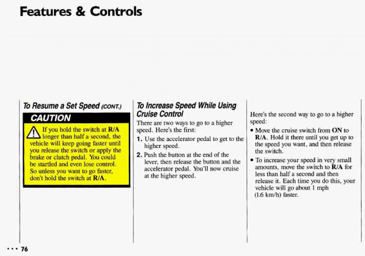 Chevrolet Cavalier II 2 owners manual / page 78