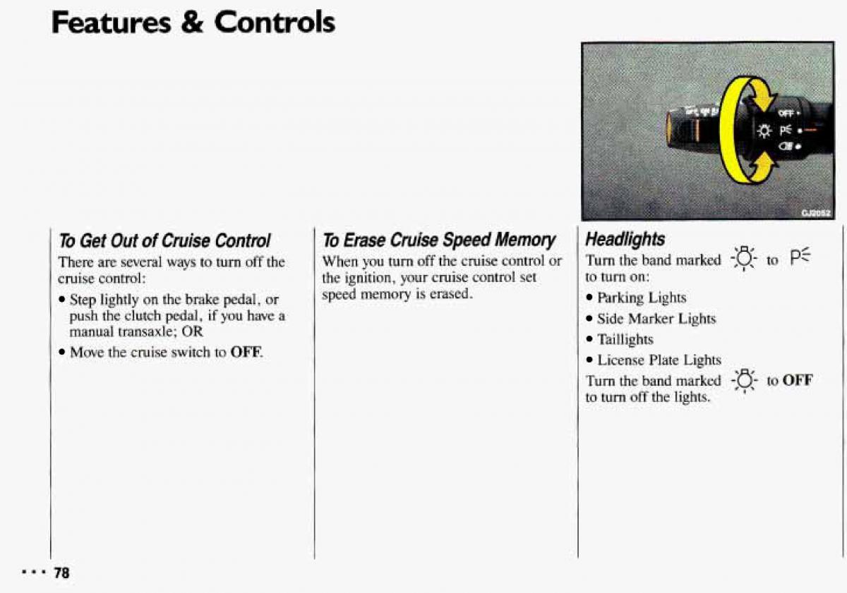 Chevrolet Cavalier II 2 owners manual / page 80