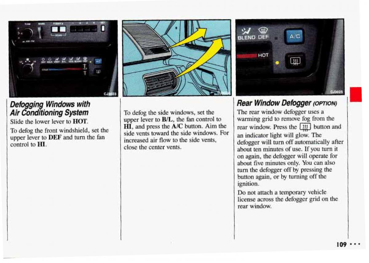 Chevrolet Cavalier II 2 owners manual / page 111