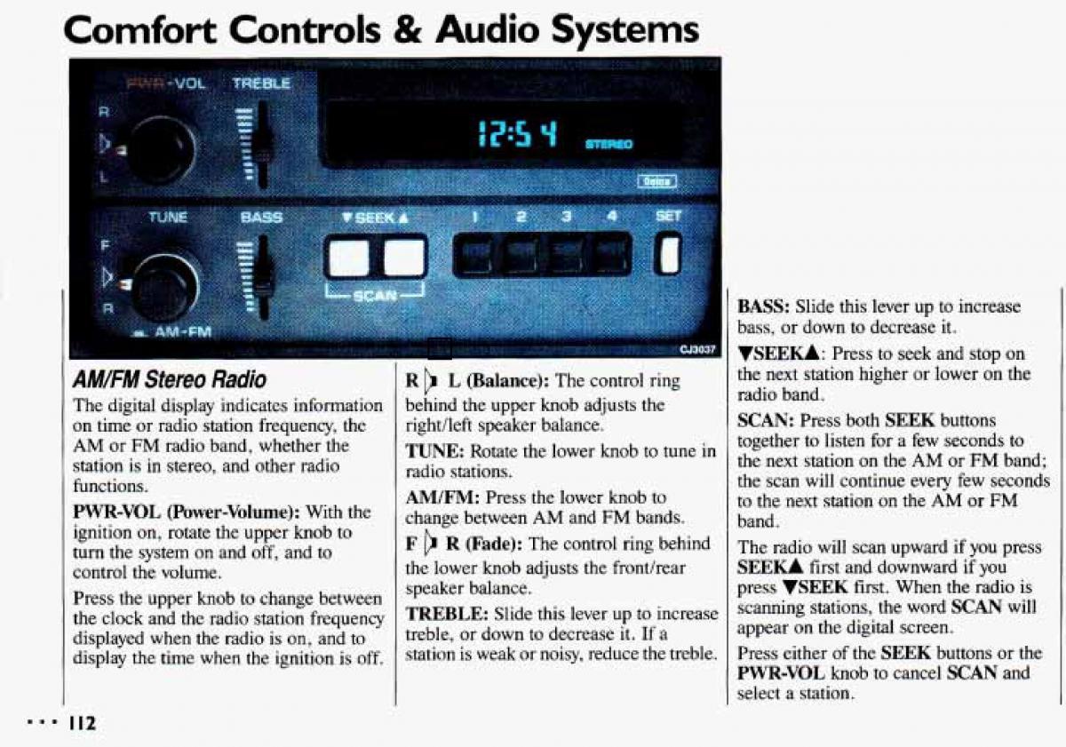 Chevrolet Cavalier II 2 owners manual / page 114