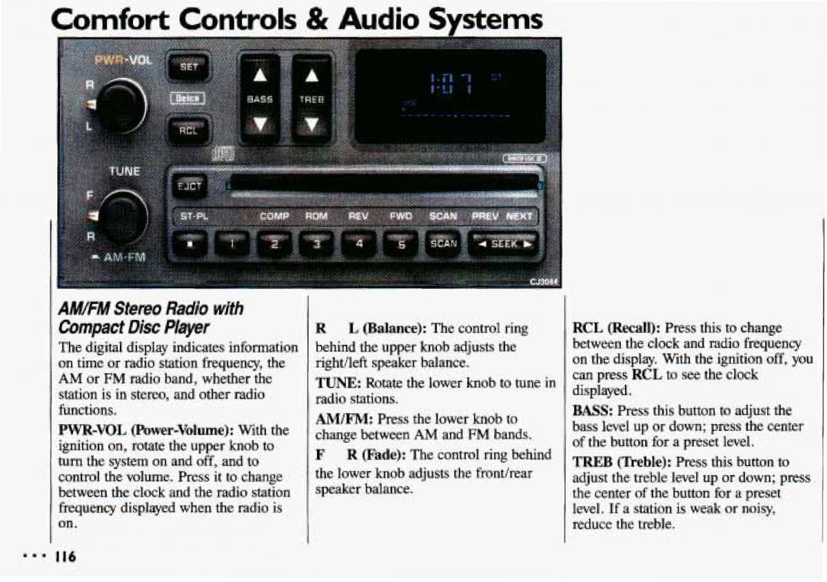 Chevrolet Cavalier II 2 owners manual / page 118