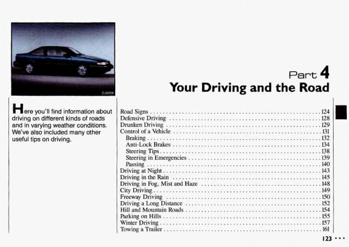 Chevrolet Cavalier II 2 owners manual / page 125