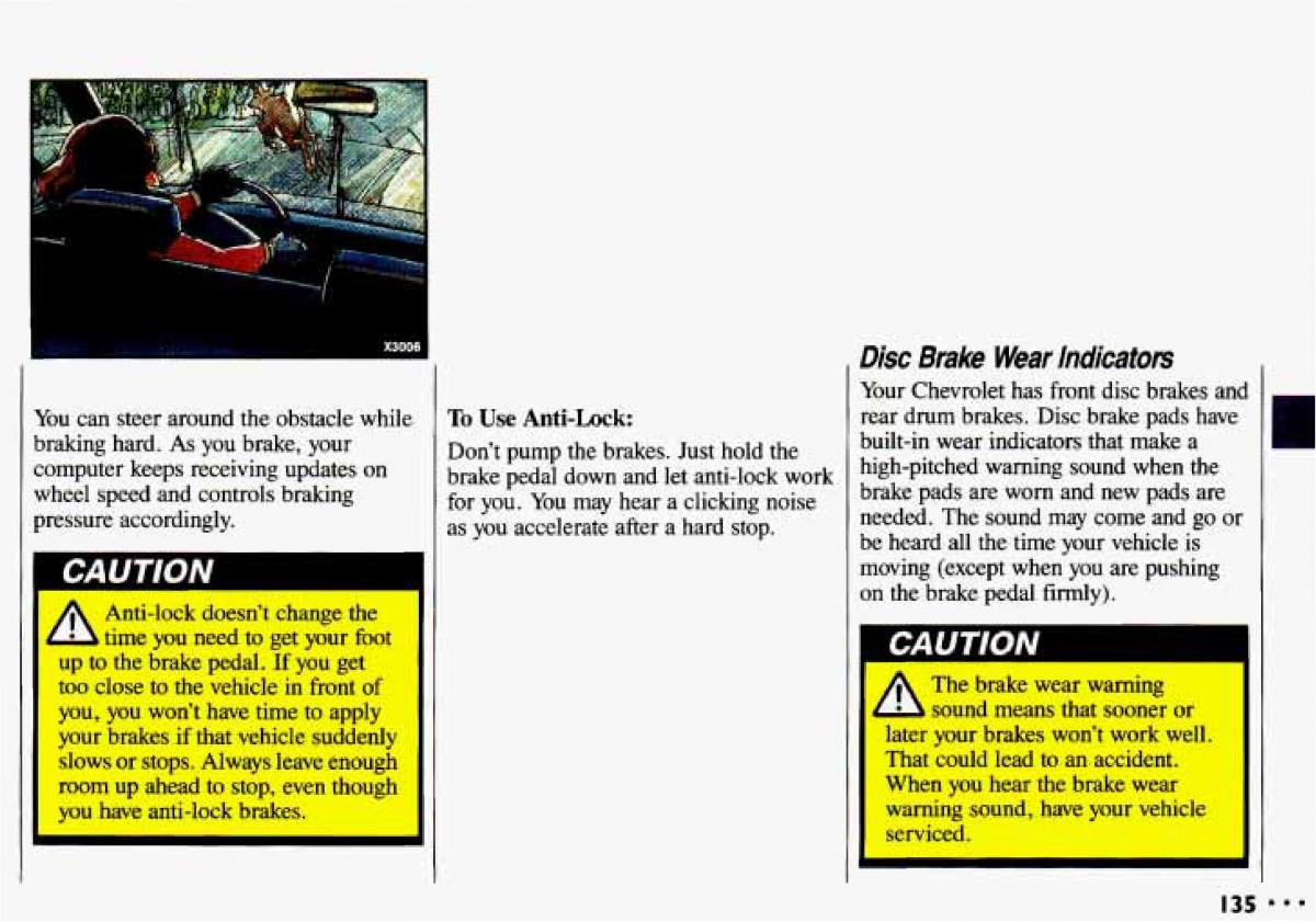 Chevrolet Cavalier II 2 owners manual / page 137