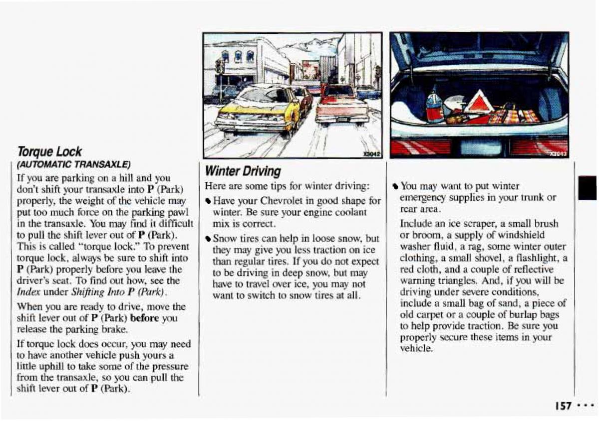 Chevrolet Cavalier II 2 owners manual / page 159