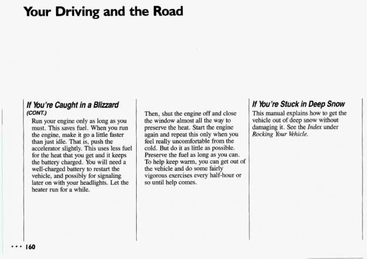 Chevrolet Cavalier II 2 owners manual / page 162