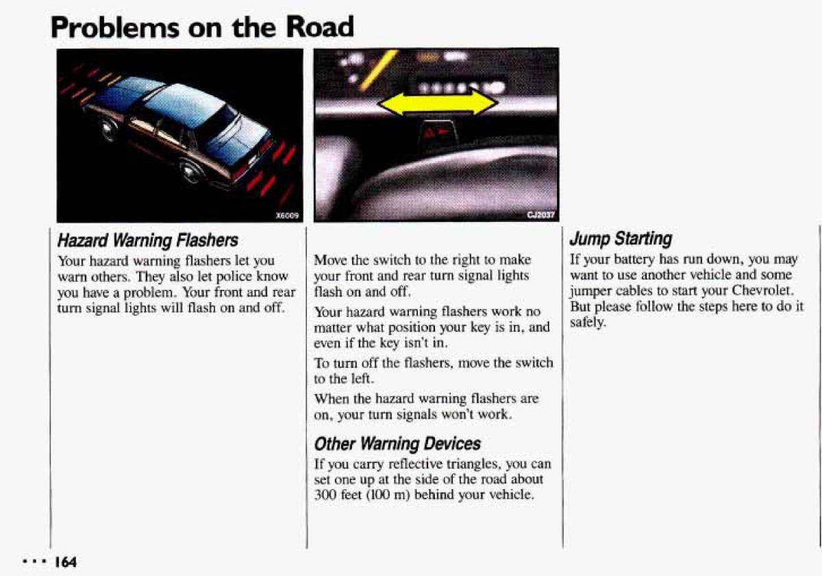 Chevrolet Cavalier II 2 owners manual / page 166