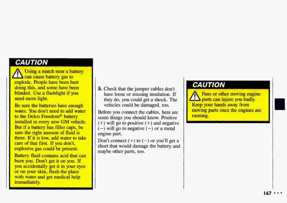 Chevrolet Cavalier II 2 owners manual / page 169