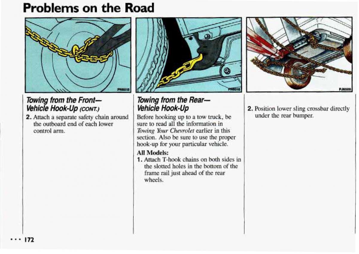 Chevrolet Cavalier II 2 owners manual / page 174