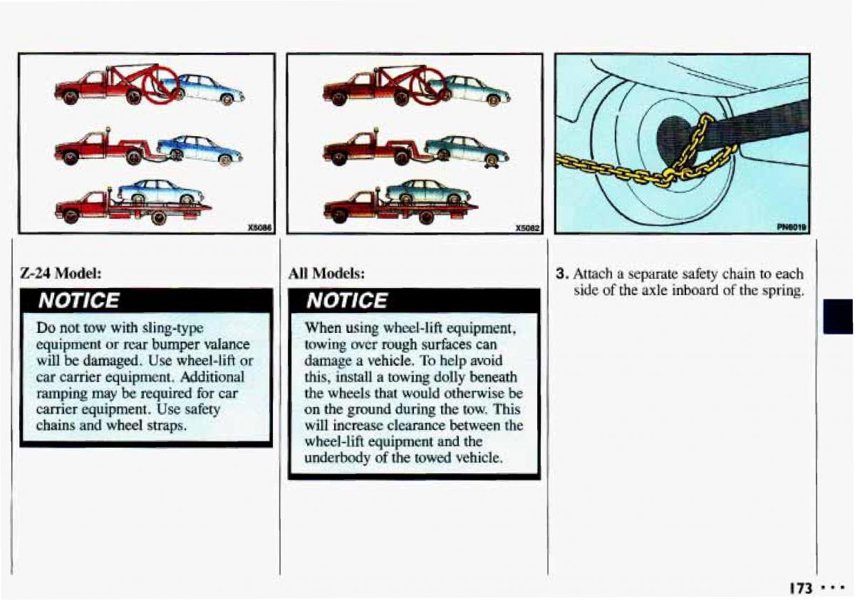 Chevrolet Cavalier II 2 owners manual / page 175