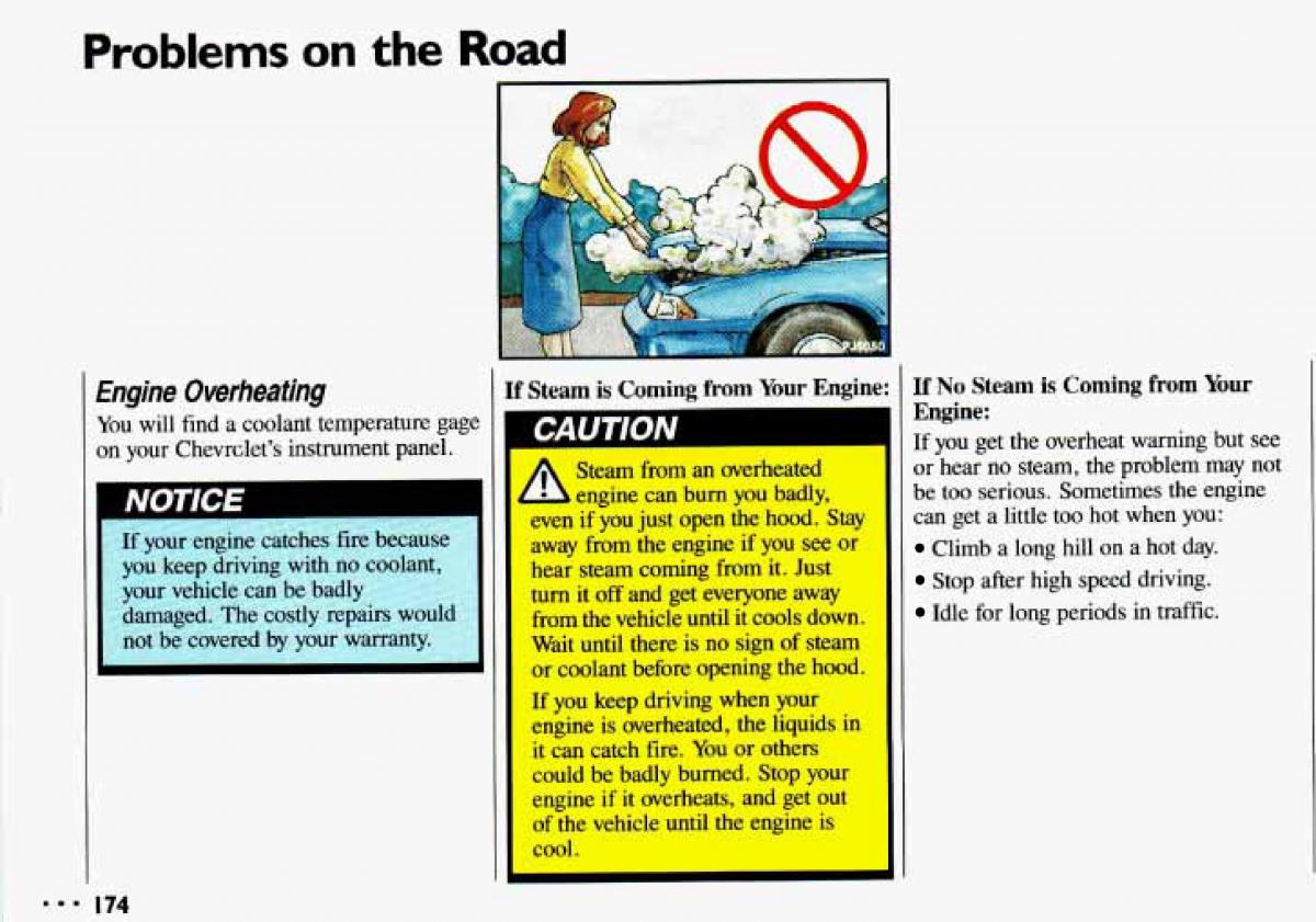 Chevrolet Cavalier II 2 owners manual / page 176