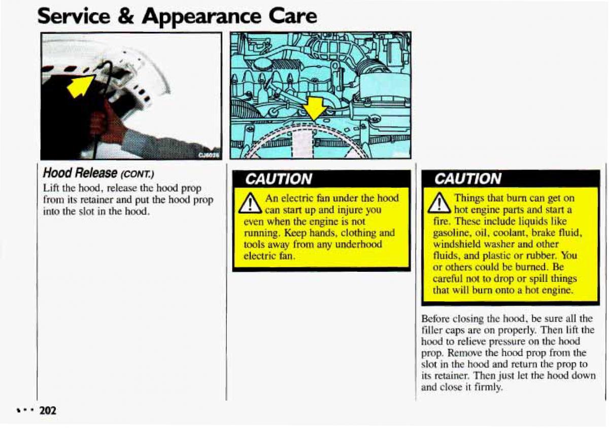 Chevrolet Cavalier II 2 owners manual / page 204